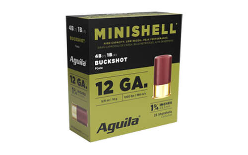 Ammunition Aguila Ammunition Minishell 12Gauge AGUILA MINISHELL 12GA 4 BUCK 25/250 • Model: Minishell